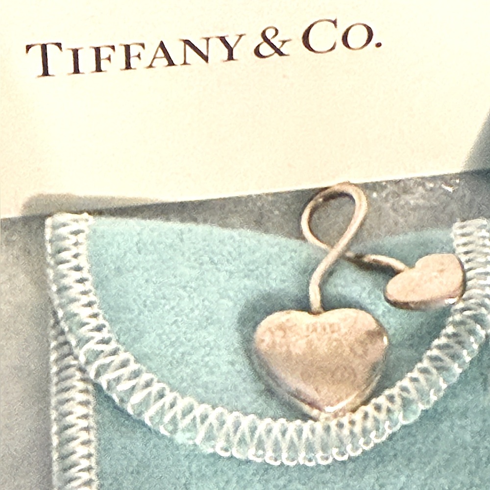 Vintage Tiffany Sterling Double Puffy Heart Open Slide Pendant ONLY 1 FOR SALE - Picture 4 of 14